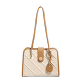 Nikki Vegan Office Bag: White and Brown - Rosenix