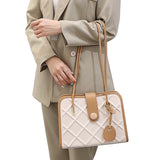 Nikki Vegan Office Bag: White and Brown - Rosenix