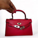 Red Mini Leah Vegan Leather Purse - Rosenix