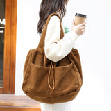 Vivi Corduroy Drawstring Large Tote