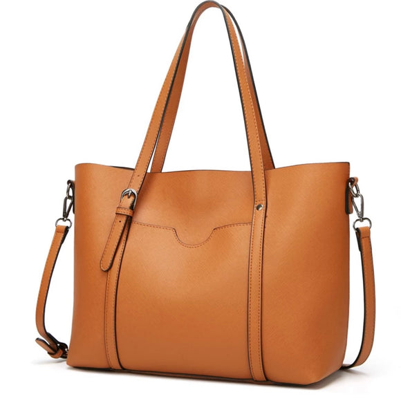 Alexa Vegan Leather Office Bag: Brown - Rosenix